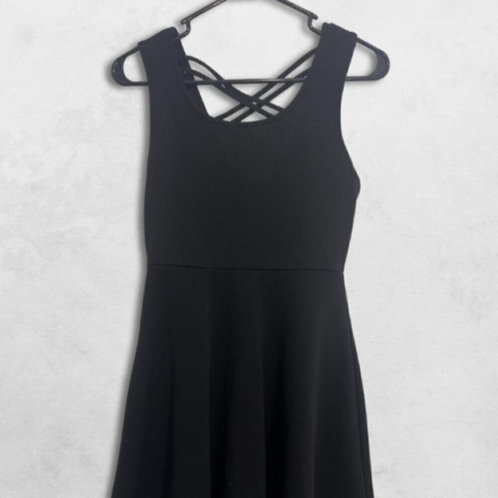 Rebel Sugar Mini Dress Criss-Cross Open Back Sleeveless Black Women's L Juniors - Picture 2 of 5